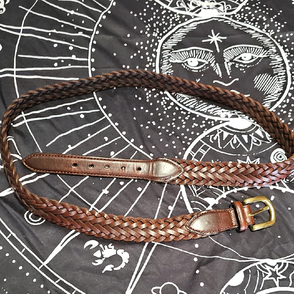 42 Braided Leather Belt in Brown
